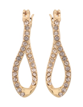 Aretes largos Anne Klein Feminine Twist con acabado pavé zirconia