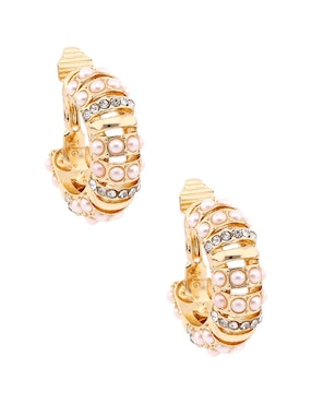 Aretes circular Anne Klein Award Winner con acabado pavé