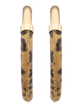 Arracadas Nine West Leather Animal con acabado brillante