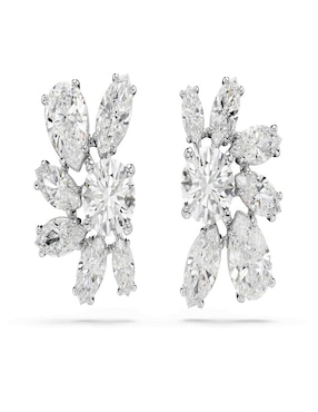 Aretes cortos de flor Swarovski Mesmera con acabado pavé cristal