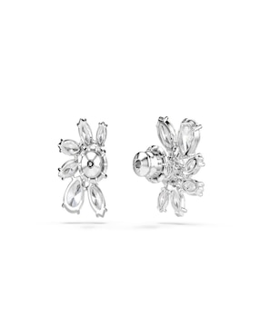 Aretes cortos de flor Swarovski Mesmera con acabado pavé cristal