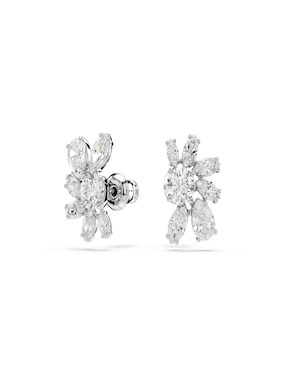 Aretes cortos de flor Swarovski Mesmera con acabado pavé cristal
