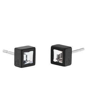 Broqueles cuadrados Calvin Klein CK Essential Links con acabado brillante cristal