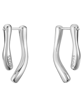 Aretes cortos Hugo Boss Lena con acabado brillante cristal