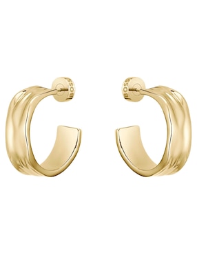 Aretes de aro Hugo Boss Ripple con acabado