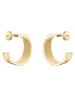 Aretes de aro Hugo Boss Ripple con acabado