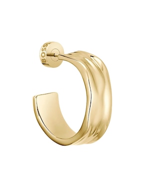 Aretes de aro Hugo Boss Ripple con acabado