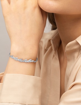 Pulsera Lacoste Crocodile con acabado brillante
