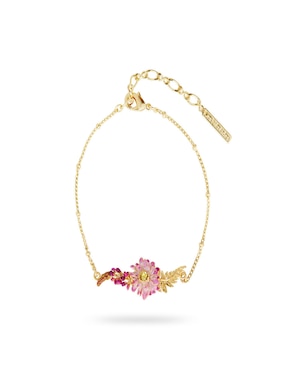 Pulsera Les Néréides flor cósmica con acabado baño de oro