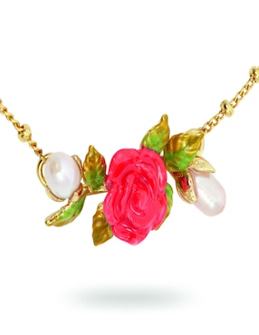 Brazalete Les Néréides antica rosa con acabado baño de oro