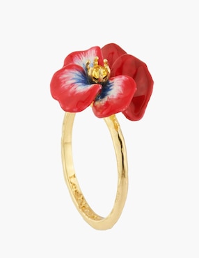Anillo de flor Les Néréides Mil pensmientos cristal esmaltado