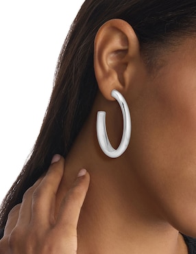 Aretes de aro Calvin Klein Modern Purity con acabado brillante