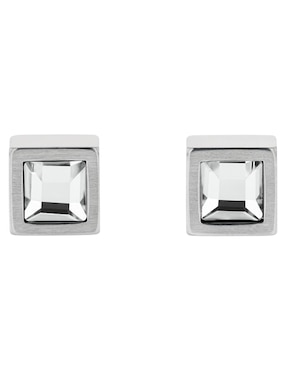 Broqueles cuadrados Calvin Klein CK Essential Links con acabado brillante cristal