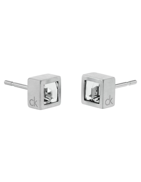 Broqueles cuadrados Calvin Klein CK Essential Links con acabado brillante cristal