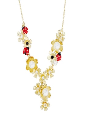 Collar de flor Les Néréides Lady Pearl de baño de oro