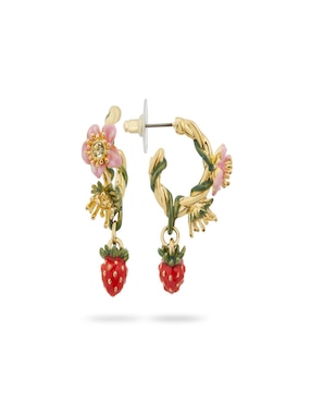 Aros de  flor Les Néréides Bountifuls Wood baño de oro