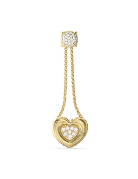 Aretes largos de corazón Guess Love con acabado Pavé Circonita