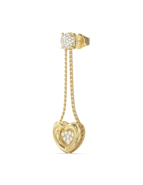 Aretes largos de corazón Guess Love con acabado Pavé Circonita