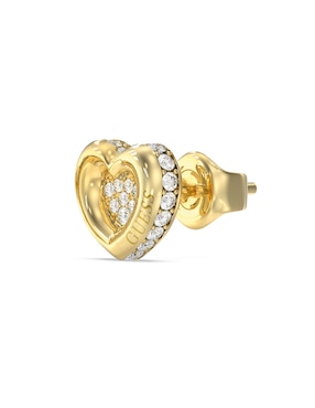 Aretes cortos de corazón Guess Love con acabado Pavé Circonita