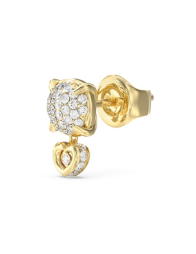 Aretes cortos de corazón Guess Love con acabado Pavé Circonita