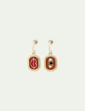 Aretes de aro de ojo Les Néréides Art of Divination con acabado baño de oro