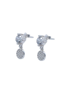 Aretes cortos circulares Bijoux FP de plata P 925 con acabado pulido zirconia