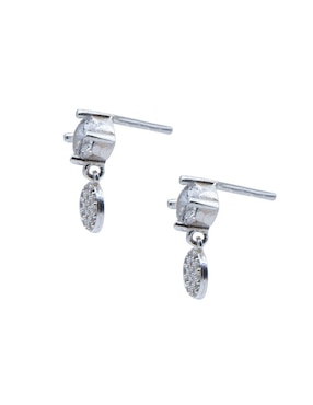 Aretes cortos circulares Bijoux FP de plata P 925 con acabado pulido zirconia