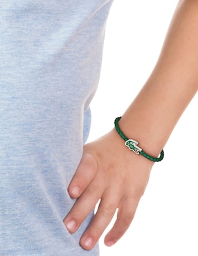 Brazalete Lacoste de piel Cutie Croc con acabado mate