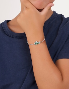 Brazalete Lacoste Cutie Croc con acabado brillante