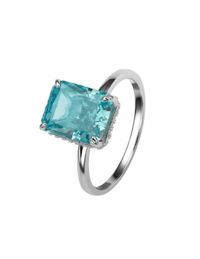 Anillo con gema rectangular Natalia Bojalil Luxury P 925 de plata zirconia pulido