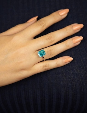 Anillo con gema rectangular Natalia Bojalil Luxury P 925 de plata zirconia pulido