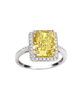 Anillo con gema rectangular Natalia Bojalil Luxury P 925 de plata zirconia pulido
