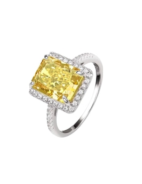 Anillo con gema rectangular Natalia Bojalil Luxury P 925 de plata zirconia pulido