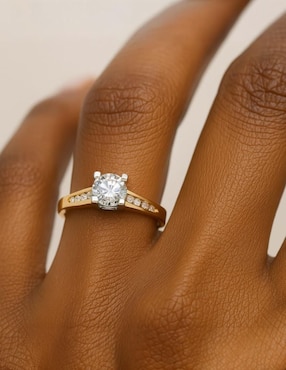 Anillo multi gemas circular Joyería M De Leon 14 k de oro amarillo zirconia pulido