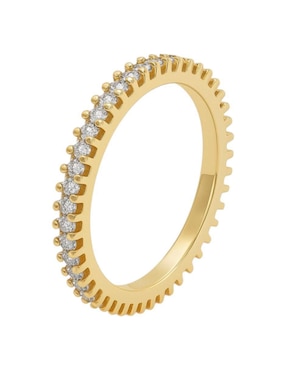 Anillo multi gemas circular Joyería M De Leon 14 k de oro amarillo zirconia pulido