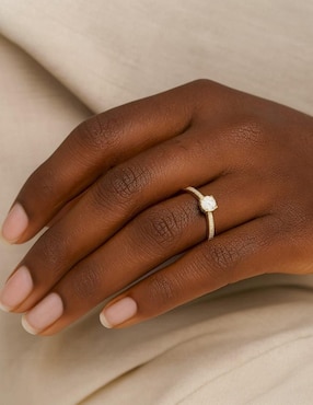 Anillo multi gemas circular Joyería M De Leon 14 k de oro amarillo zirconia pulido
