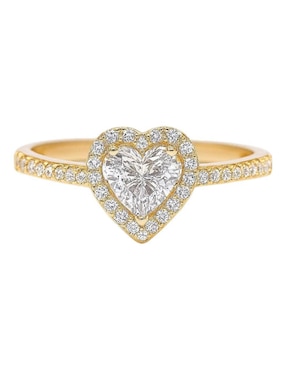 Anillo multi gemas de corazón Joyería M De Leon 14 k de oro amarillo zirconia pulido