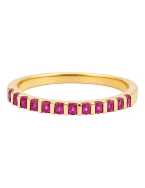 Anillo multi gemas circular Joyería M De Leon 14 k de oro amarillo zirconia pulido