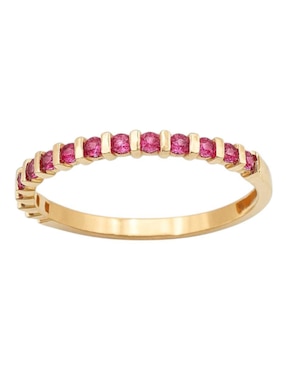 Anillo multi gemas circular Joyería M De Leon 14 k de oro amarillo zirconia pulido