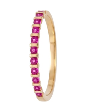 Anillo multi gemas circular Joyería M De Leon 14 k de oro amarillo zirconia pulido