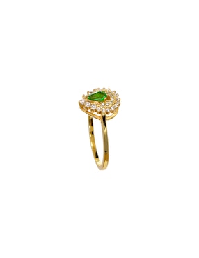 Anillo de gota Carré P 925 de plata zirconia pavé