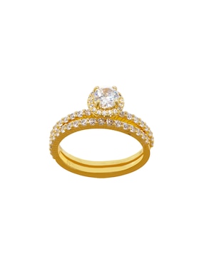 Set anillo circular Carré Forever Us P 925 de plata zirconia pavé