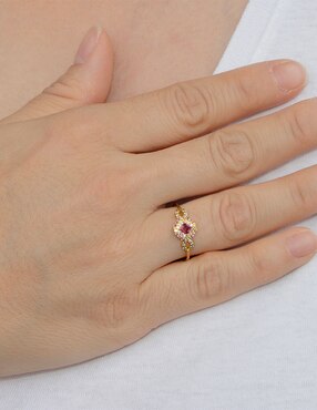 Anillo circular Carré P 925 de plata zirconia pavé