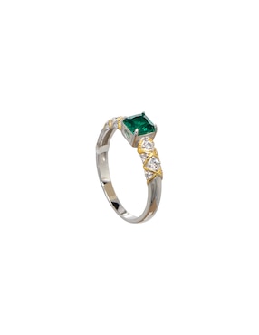 Anillo circular Carré P 925 de plata zirconia pavé