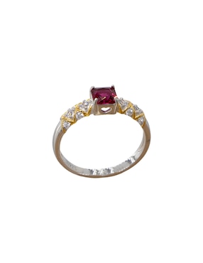 Anillo circular Carré P 925 de plata zirconia pavé