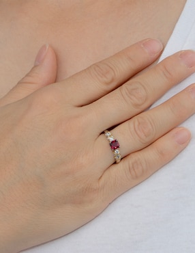 Anillo circular Carré P 925 de plata zirconia pavé