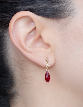 Aretes cortos de gota Aarré Briolettes con acabado pavé cristal