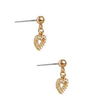 Aretes cortos de corazón Mossimo Silueta Corazón con acabado pavé cristal