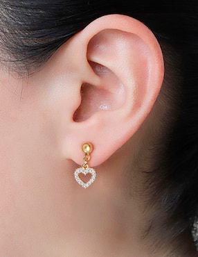Aretes cortos de corazón Mossimo Silueta Corazón con acabado pavé cristal