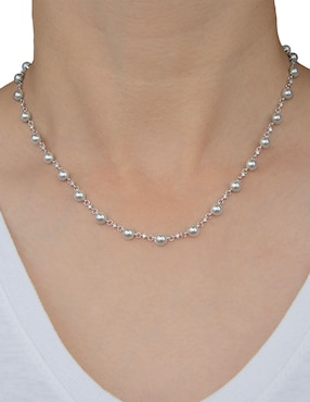 Collar Carré Perlas Brillantes